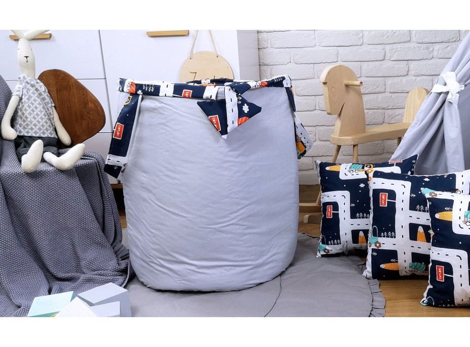 Detský stan TEEPEE (TÍPÍ) MESTEČKO s doplnkami - šedý