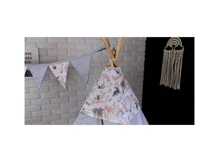 Detský stan TEEPEE (TÍPÍ) PIVONKY s doplnkami - šedý