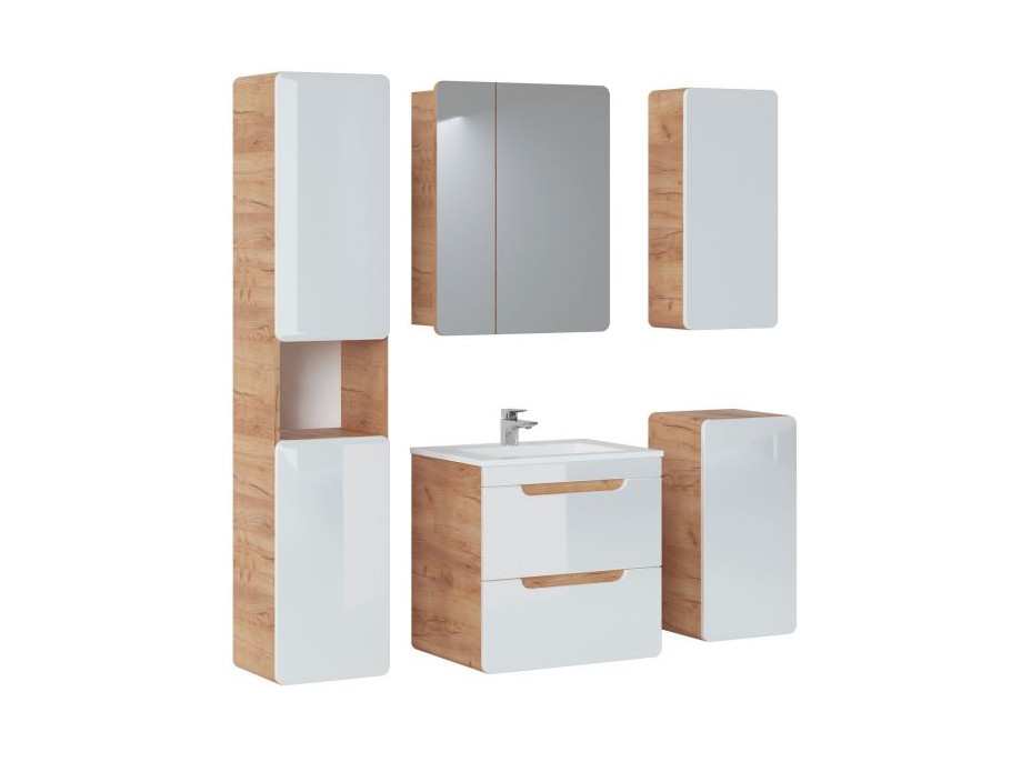 Zostava kúpeľňového nábytku BÁRA 60 cm so zrkadlovou skrinkou vr. zápustného keramického umývadla