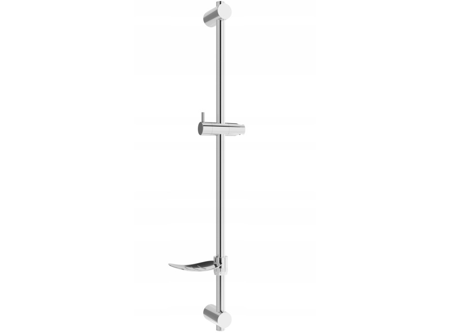 Sprchová kovová tyč s držiakom na ručnú sprchu a mydlo MEXEN DF - 80 cm - chrómová, 79382-00