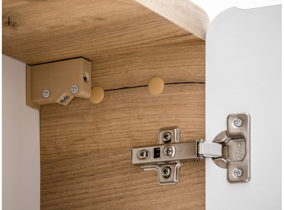 Zostava kúpeľňového nábytku BÁRA 40 cm s úzkou umývadlovou skrinkou vr. keramického umývadla bez prepadu