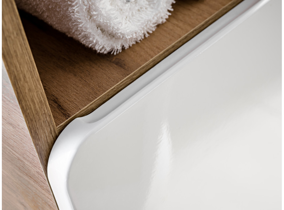 Zostava kúpeľňového nábytku BÁRA 40 cm s úzkou umývadlovou skrinkou vr. keramického umývadla bez prepadu