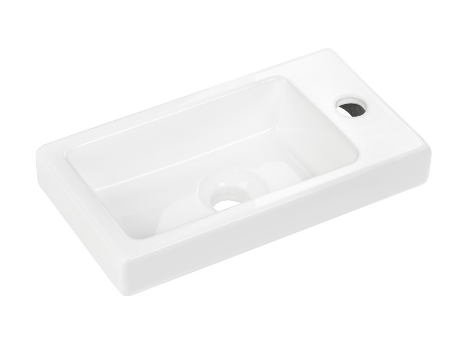 Zostava kúpeľňového nábytku BÁRA 40 cm s úzkou umývadlovou skrinkou vr. keramického umývadla bez prepadu