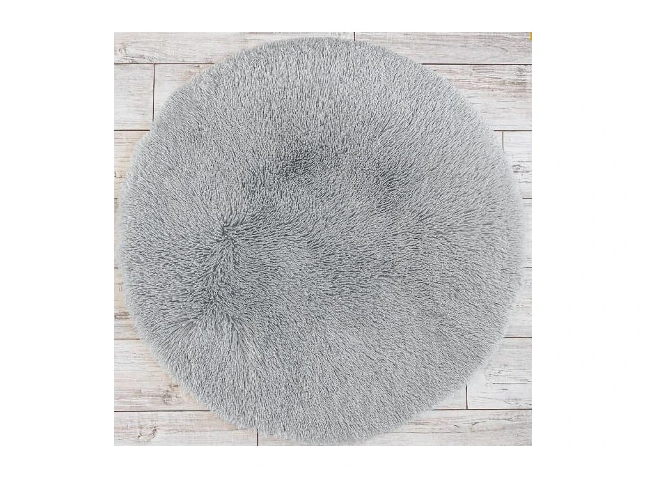 Plyšový okrúhly koberec SOFT 70 cm - šedý