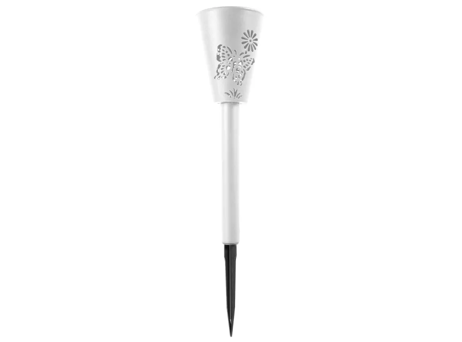 Záhradná LED solárna lampa do zeme BUTTERFLY 37x7,5 cm - biela