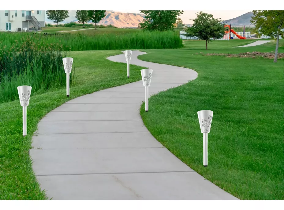 Záhradná LED solárna lampa do zeme BUTTERFLY 37x7,5 cm - biela
