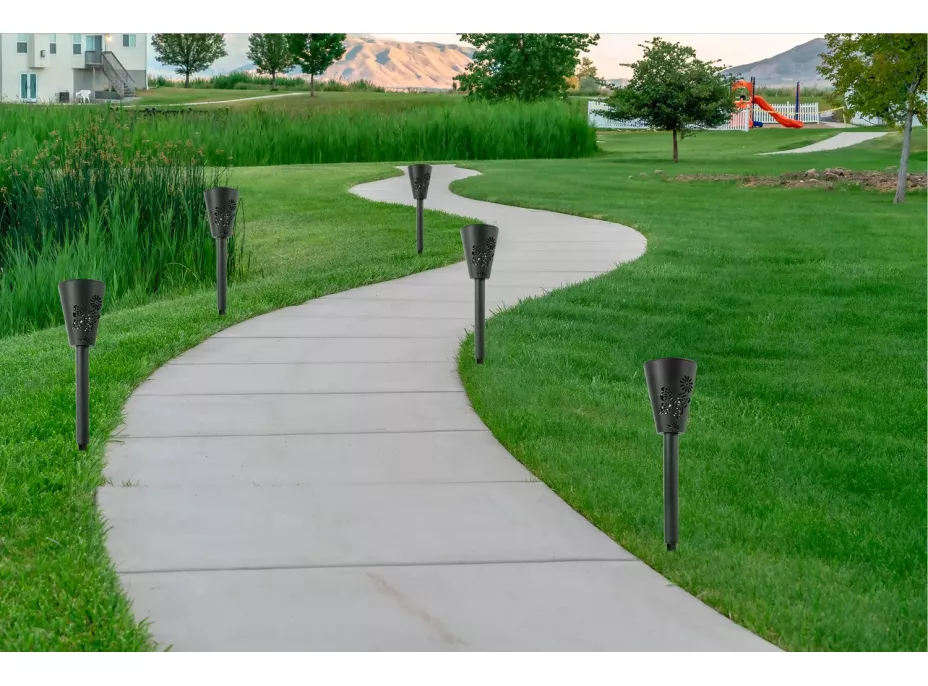 Záhradná LED solárna lampa do zeme BUTTERFLY 37x7,5 cm - čierna