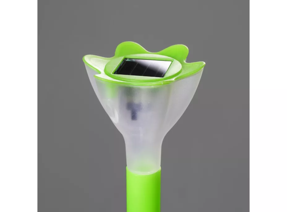 Záhradná LED solárna lampa do zeme FLOWER 31x6 cm - zelená