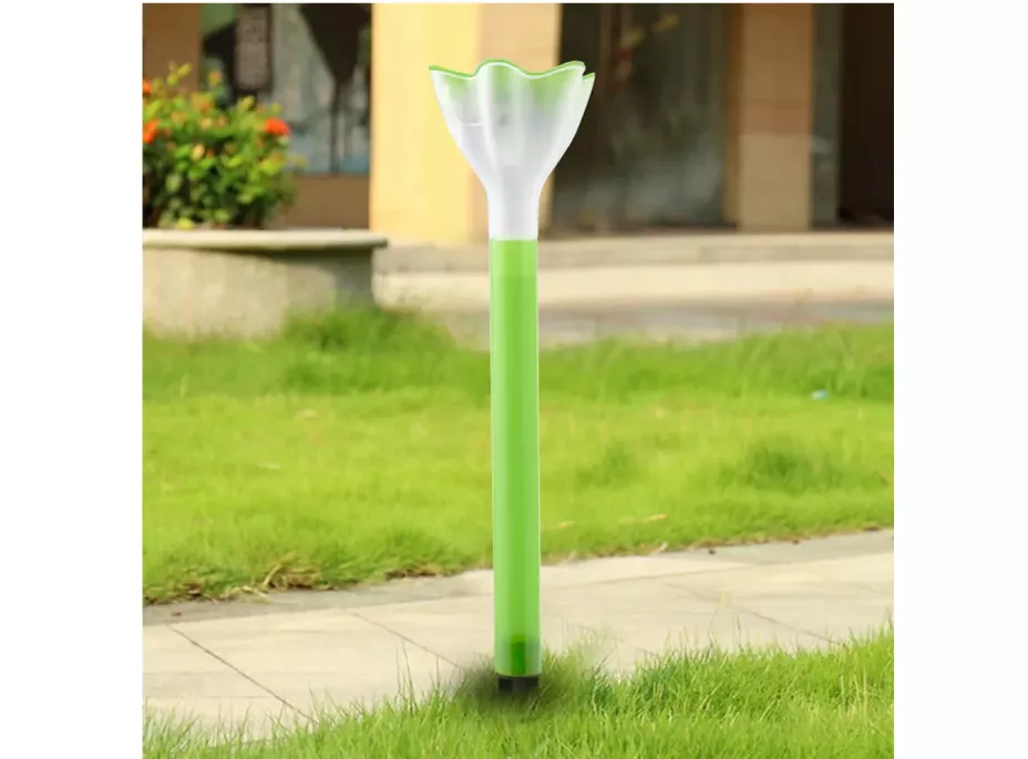 Záhradná LED solárna lampa do zeme FLOWER 31x6 cm - zelená