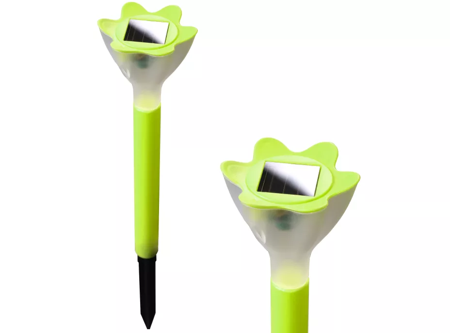 Záhradná LED solárna lampa do zeme FLOWER 31x6 cm - zelená