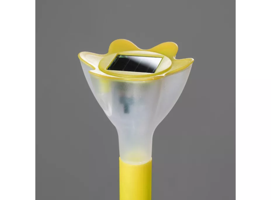 Záhradná LED solárna lampa do zeme FLOWER 31x6 cm - žltá