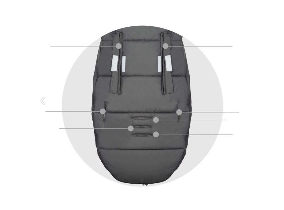 Detský fusak do kočíka s kožušinou Elmi - Tmavosivý