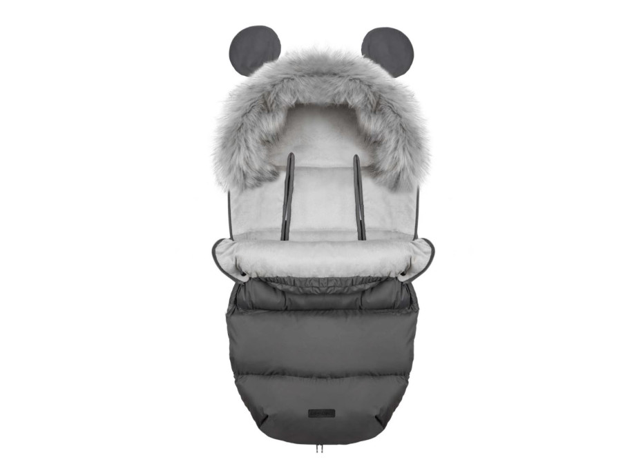 Detský fusak do kočíka s kožušinou Elmi - Tmavosivý