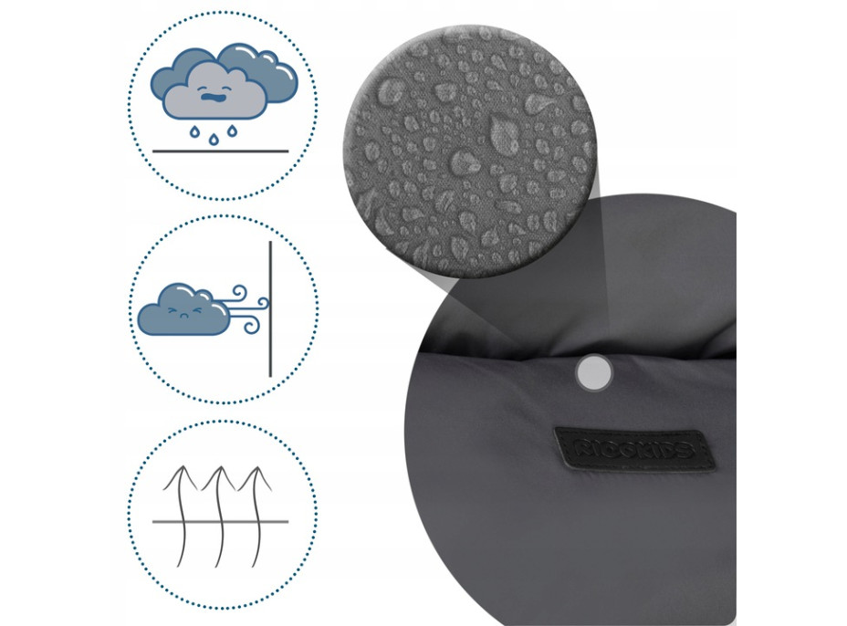 Detský fusak do kočíka s kožušinou Elmi - Tmavosivý