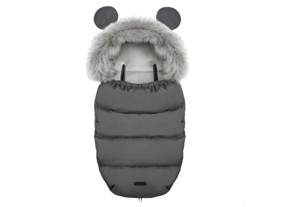 Detský fusak do kočíka s kožušinou Elmi - Tmavosivý