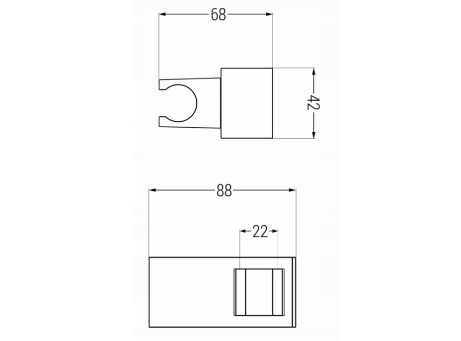 Držiak sprchy MAXMAX MEXEN - hranatý bočný - chrómový, 79355-00