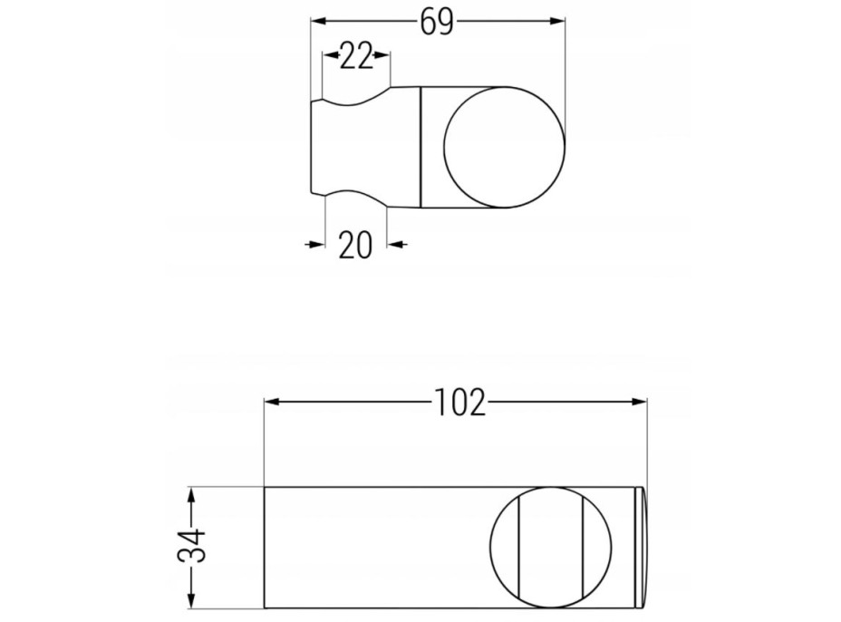 Držiak sprchy MAXMAX MEXEN - okrúhly bočný - čierny, 79356-70