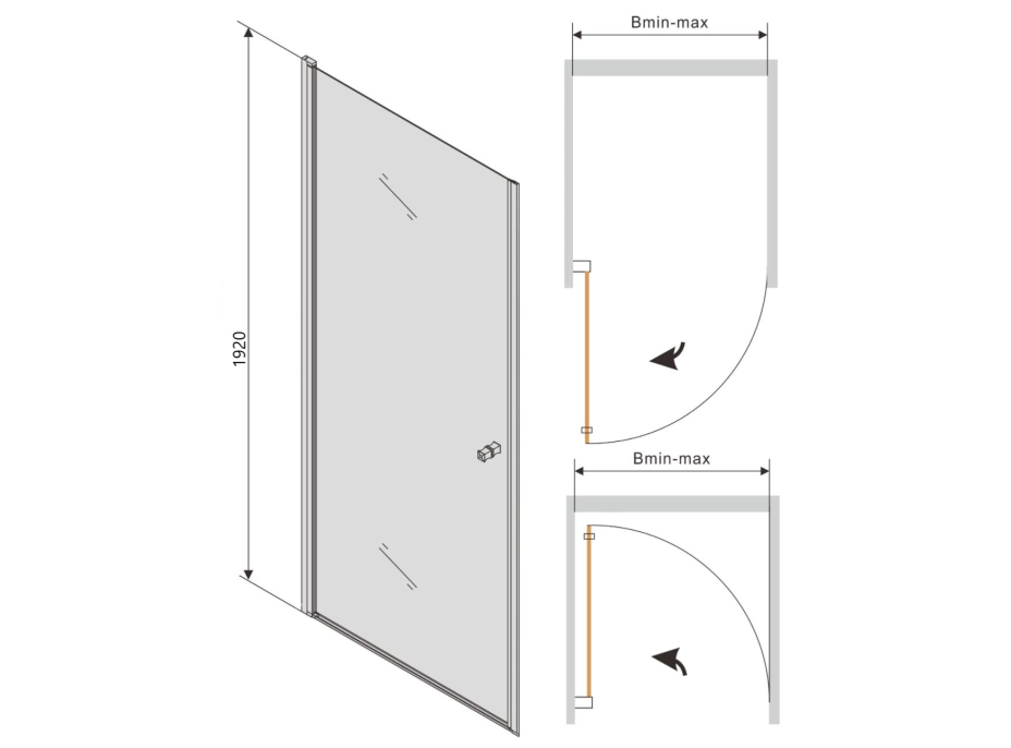 Sprchové dveře MAXMAX PRETORIA 90 cm - GRAFIT