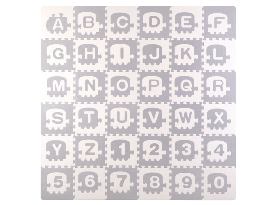 Detská penová podložka PUZZLE abeceda - 30x30 cm