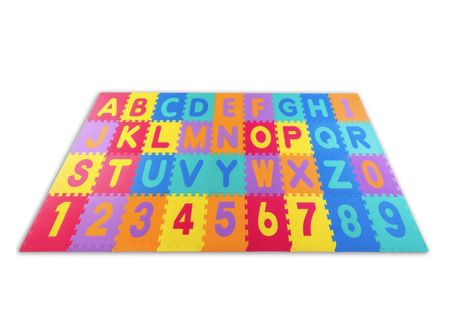 Detská penová podložka PUZZLE farebná abeceda - 30x30 cm