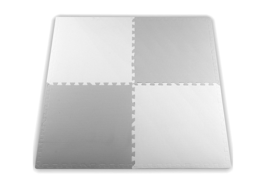 Detská penová podložka PUZZLE šedo - biela - 120x120 cm