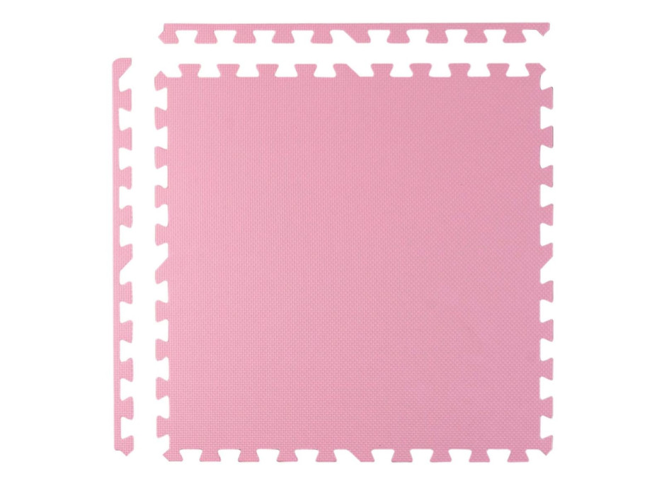 Detská penová podložka PUZZLE ružovo-biela - 120x120 cm