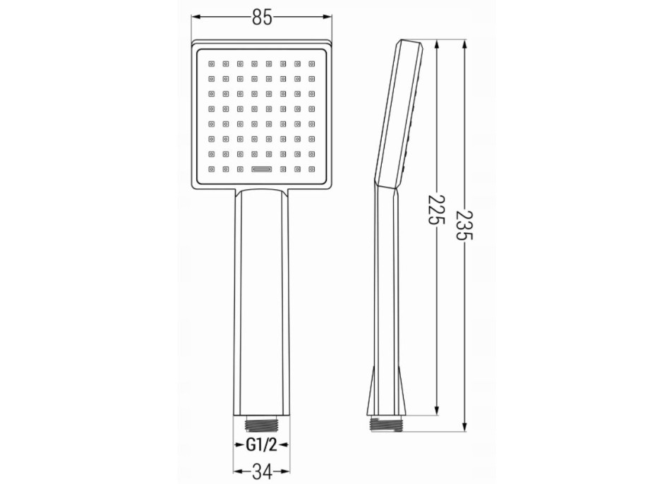 Ručná sprchová hlavica MAXMAX MEXEN R-45 - 1 funkcia - 225x85 mm - čierna, 79545-70