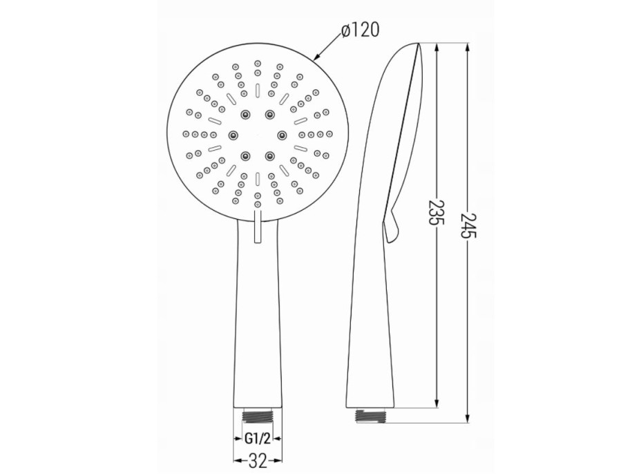 Ručná sprchová hlavica MAXMAX MEXEN R-67 - 3 funkcie - 235x120 mm - chrómová/biela, 79567-00