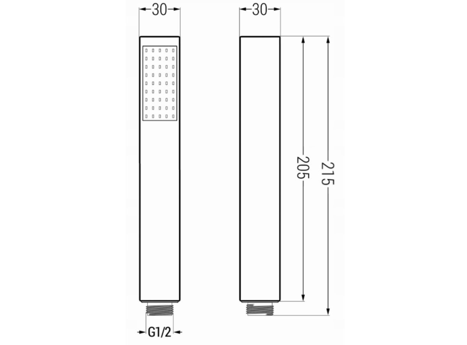 Ručná sprchová hlavica MAXMAX MEXEN R-77 - 1 funkcia - 215x30 mm - čierna, 79577-70