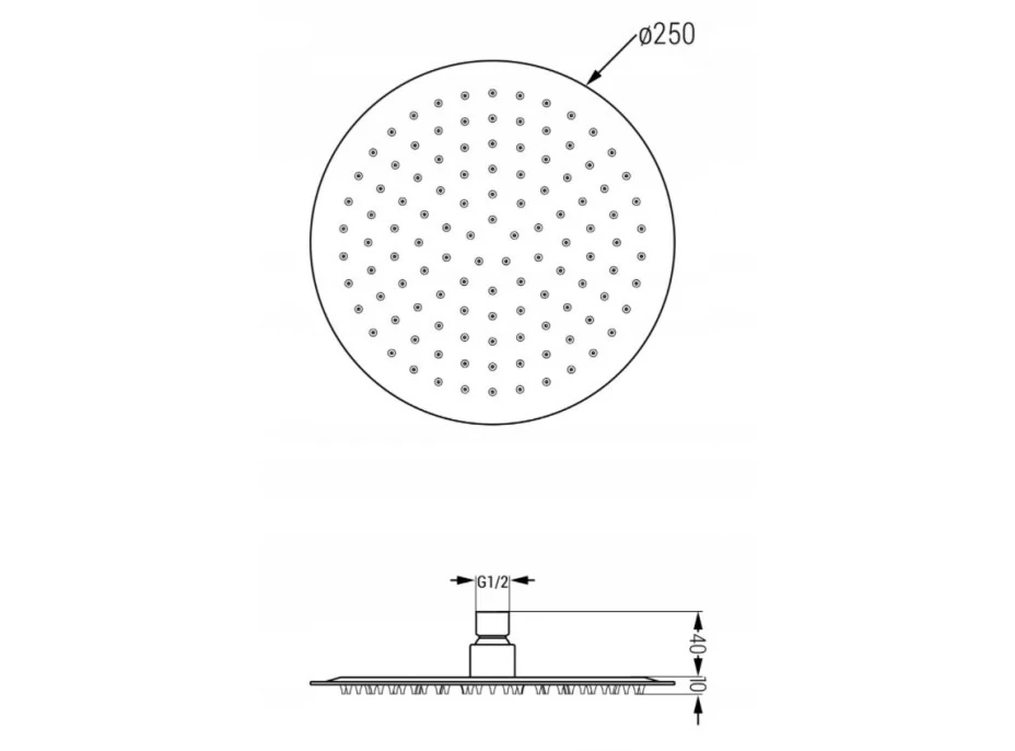 Sprchová dažďová hlavica MEXEN SLIM - guľatá - 25 cm, 79225-00