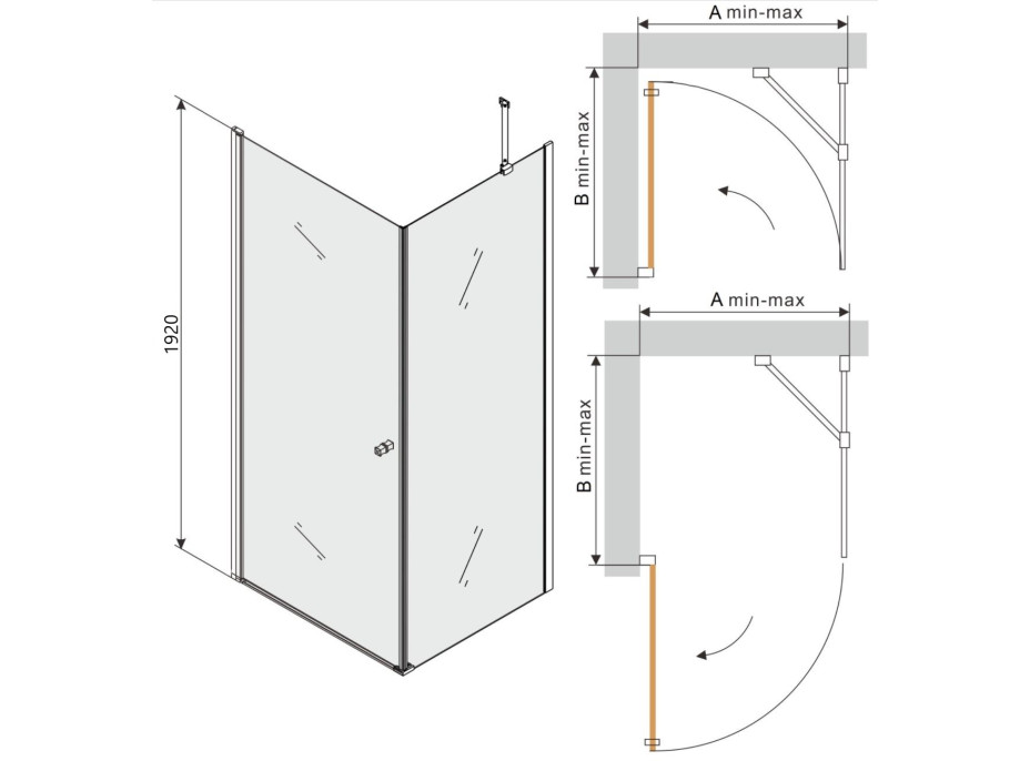 Sprchový kout MAXMAX PRETORIA 90x90 cm - BLACK