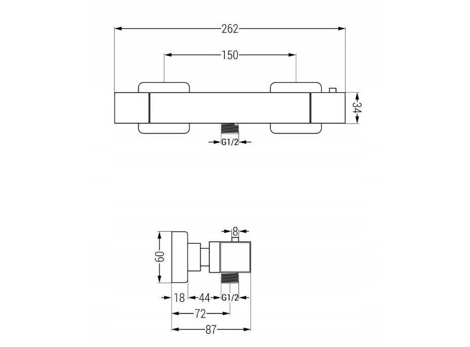 Termostatická batéria MAXMAX MEXEN CUBE - biela, 77200-20