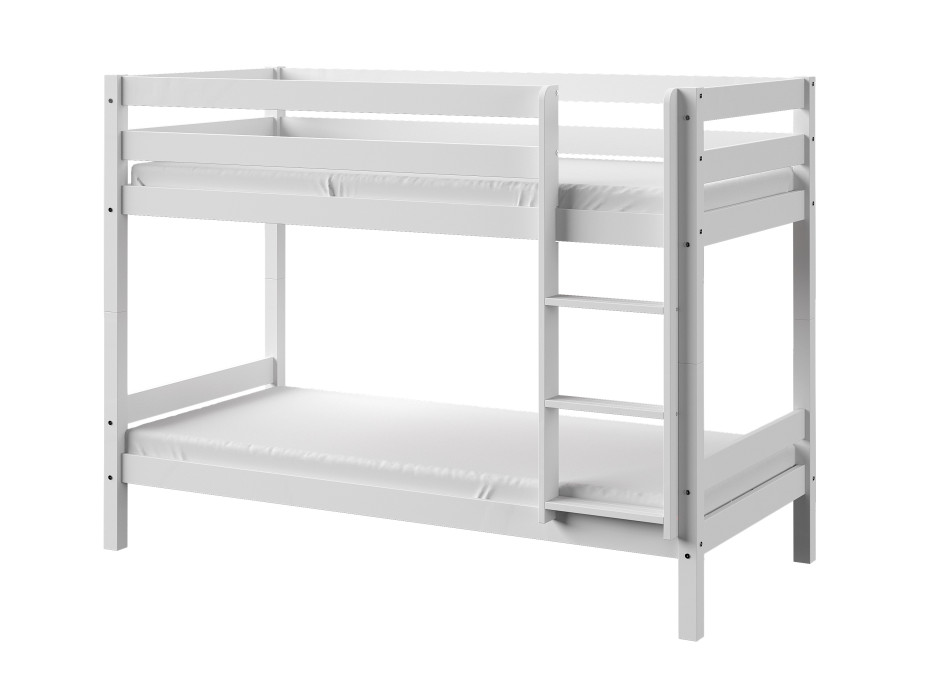 Detská poschodová posteľ z masívu OLAF 190x90 cm - biela