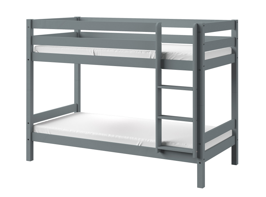 Detská poschodová posteľ z masívu OLAF 190x90 cm - šedá