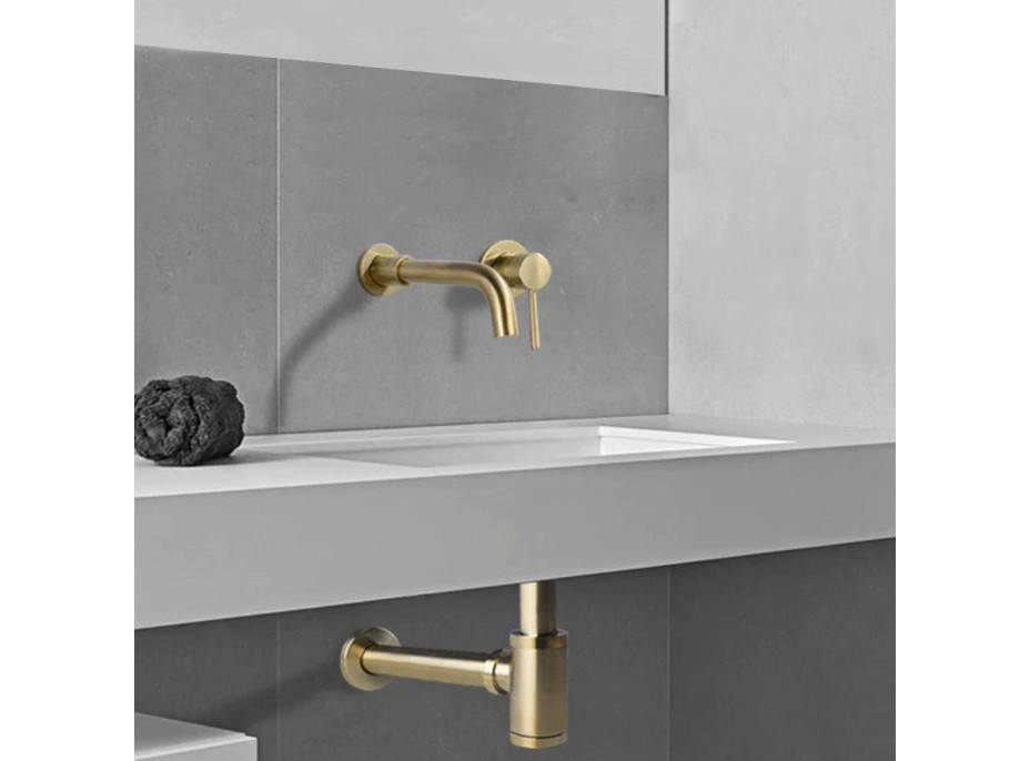 Umývadlový sifón s click/clack zátkou CALANI - univerzálny - svetlo zlatý