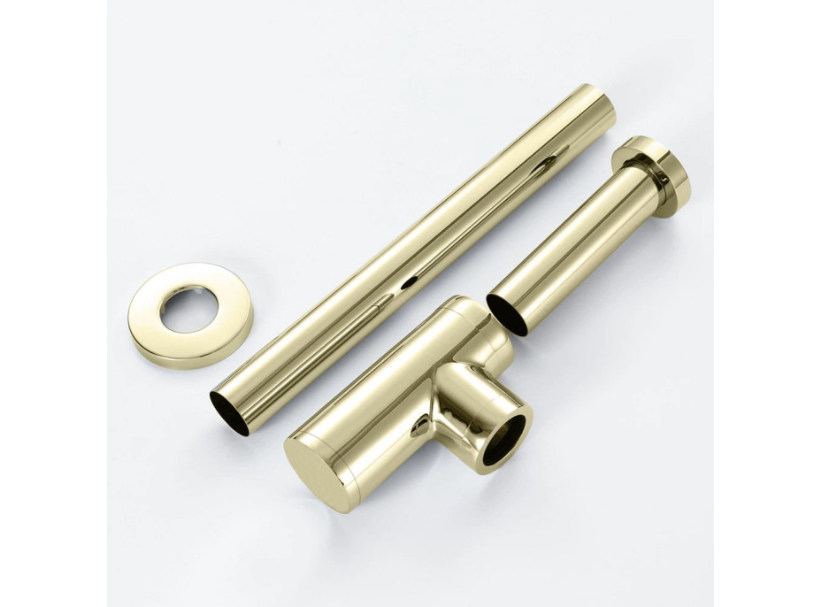 Umývadlový sifón s click/clack zátkou CALANI - univerzálny - svetlo zlatý