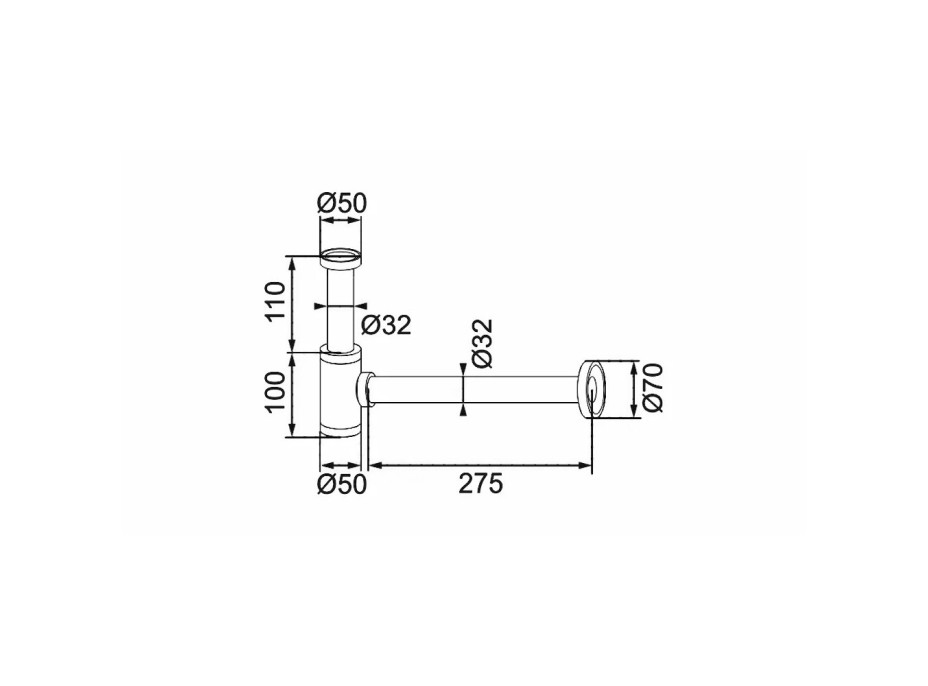 Umývadlový sifón s click/clack zátkou CALANI - univerzálny - svetlo zlatý