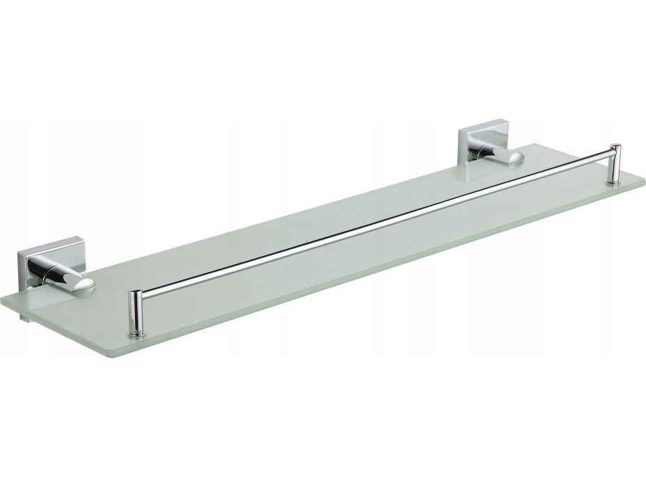 Kúpeľňová polička MAXMAX MEXEN RUFO - 50 cm - kov/sklo - chrómová, 7050937-00