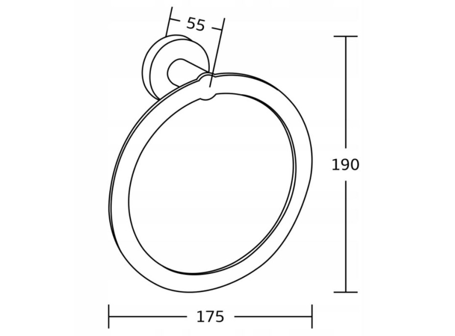 Kúpeľňový držiak na uteráky MAXMAX MEXEN TIBER - okrúhly - čierny matný, 7050532-70