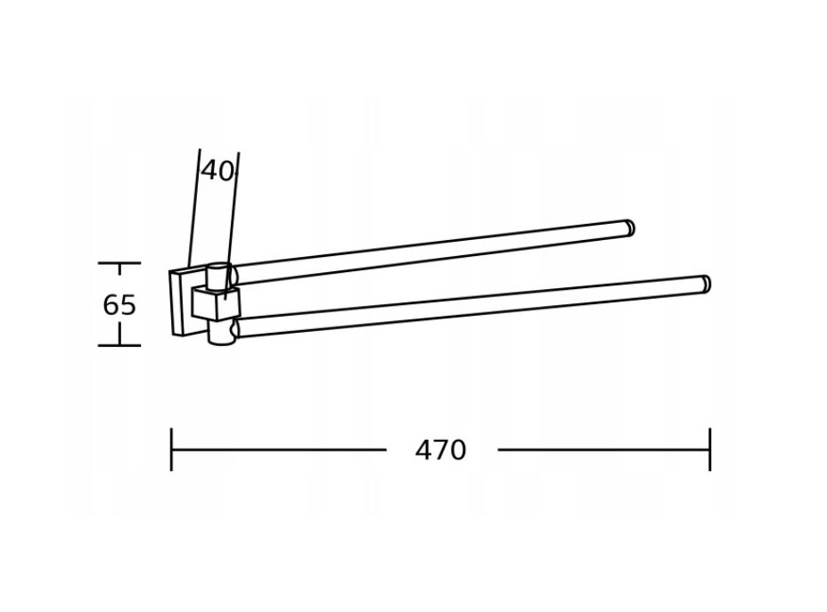 Nástenný vešiak na uteráky MAXMAX MEXEN RUFO - 2 ramenný - chrómový, 7050925-00