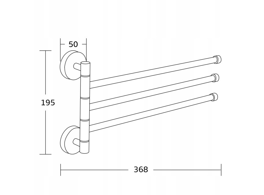 Nástenný vešiak na uteráky MEXEN - 3 ramenný - chrómový, 7039243-00