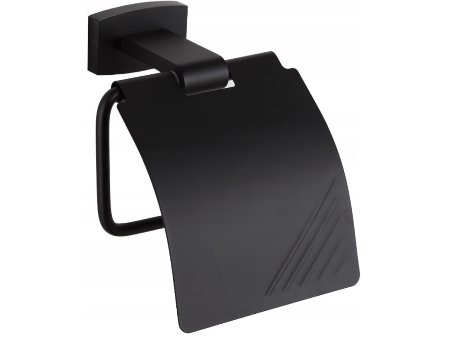 Držiak toaletného papiera MAXMAX MEXEN ZOJA s krytom - kovový - čierny matný, 7019133-70