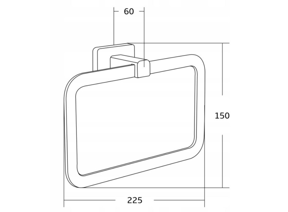 Kúpeľňový držiak na uteráky MAXMAX MEXEN ASIS - obdĺžnikový - chrómový, 7017632-00