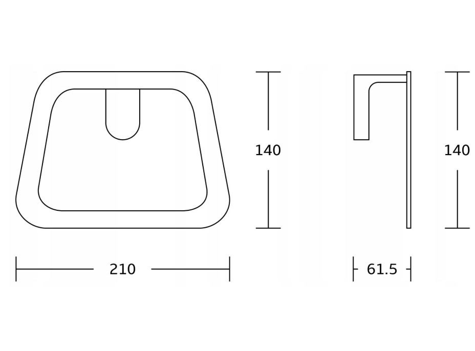Kúpeľňový držiak na uteráky MAXMAX MEXEN LEA - prstenec - čierna matná, 7026032-70