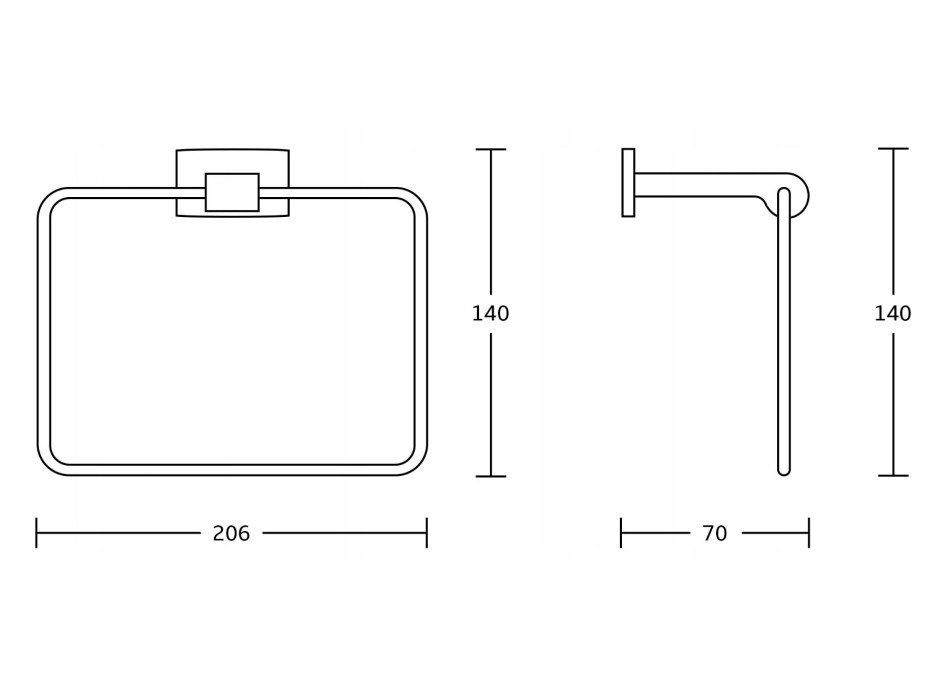 Kúpeľňový držiak na uteráky MAXMAX MEXEN ZOJA - obdĺžnikový - chrómový, 7019132-00
