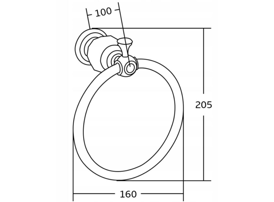 Kúpeľňový držiak na uteráky MAXMAX MEXEN ESTELA - okrúhly - čierny matný, 7011532-70