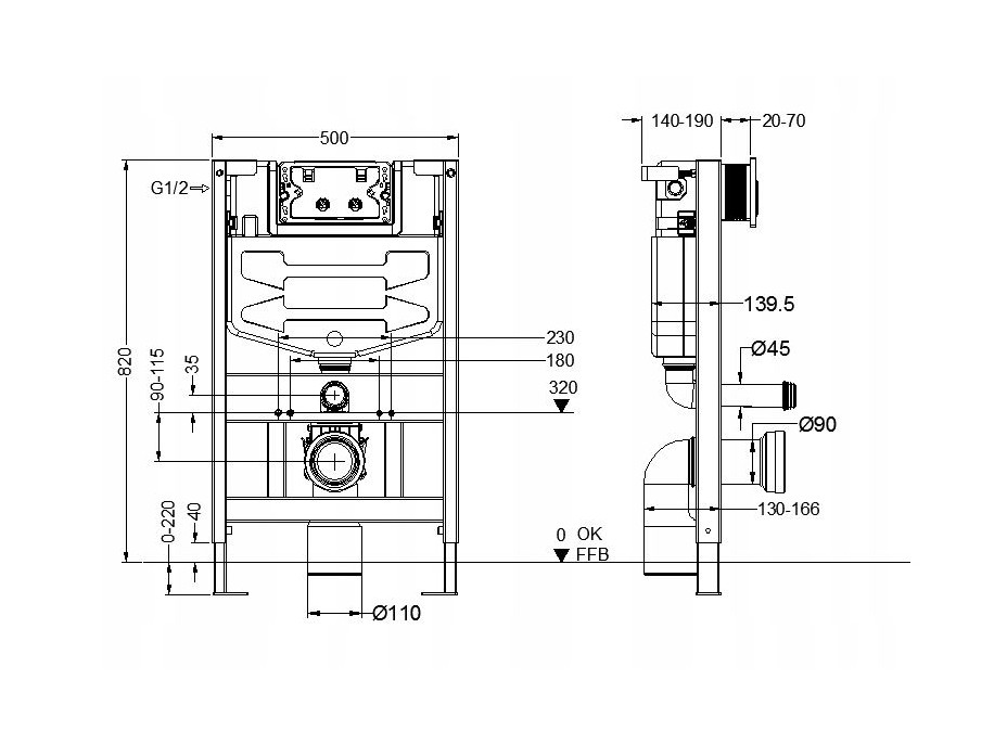 WC modul Mexen Fenix XS-F - nízky - tlačidlo vpredu, 60800