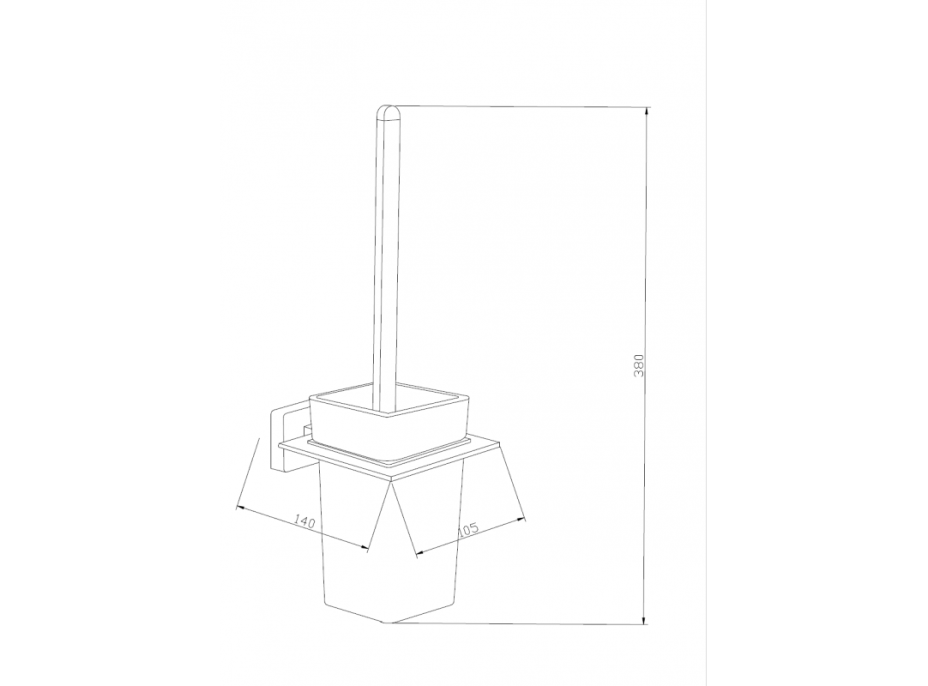 Závesná WC kefa MEXEN ARNO - kov/sklo - zlatá, 7020750-50