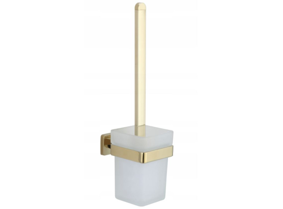 Závesná WC kefa MEXEN ASIS - kov/sklo - zlatá, 7017650-50