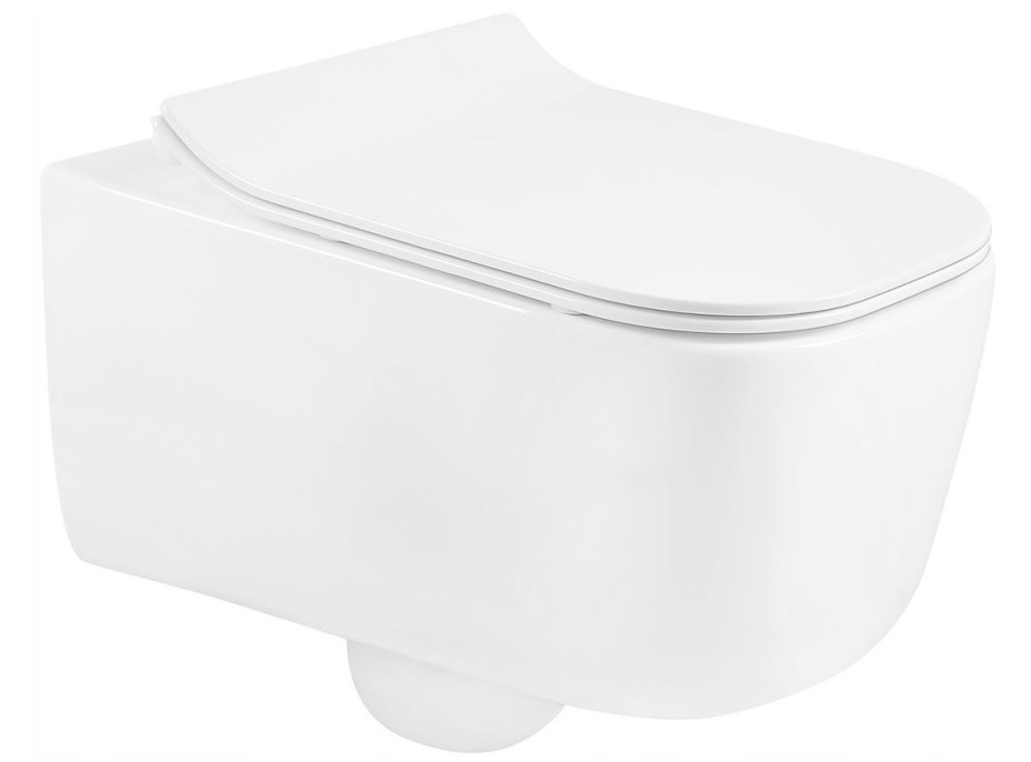 Závesné WC STELLA RIMLESS - biele + Duroplast sedátko slimplus